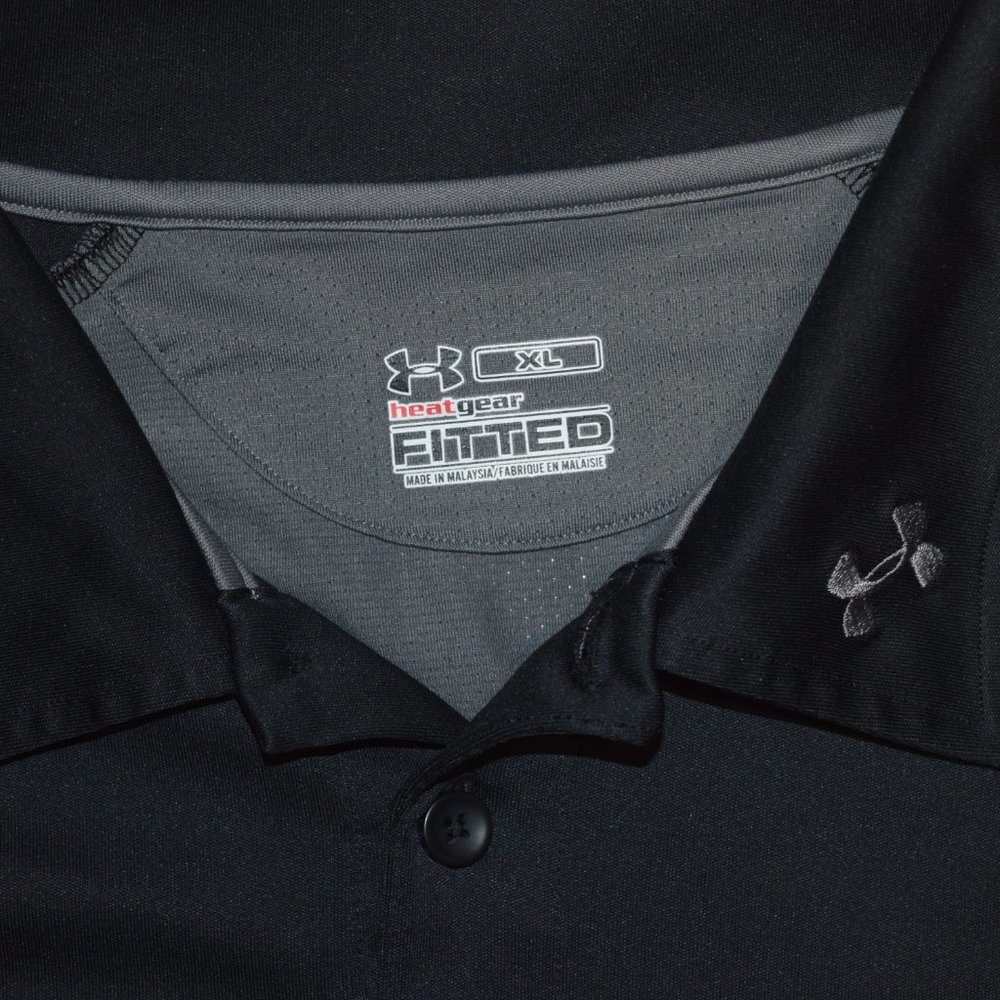 UNDER ARMOUR HEAT GEAR FITTED Men's Sz  XL Polo Shirt - EXCELLENT - Picture 2 of 6